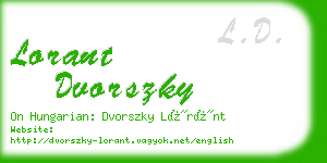 lorant dvorszky business card